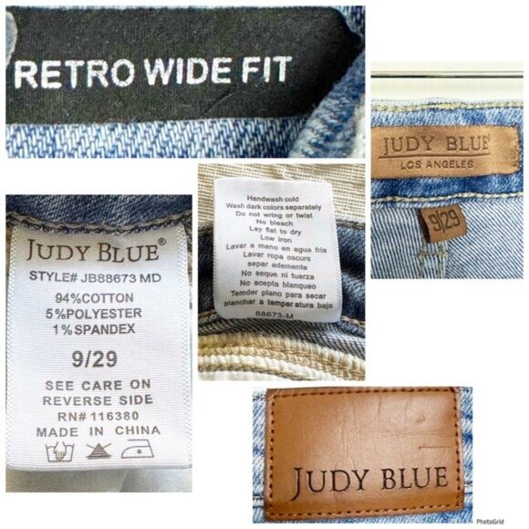 Judy Blue High Rise Medium Wash Retro Wide fit Jeans 29 - Picture 6 of 8